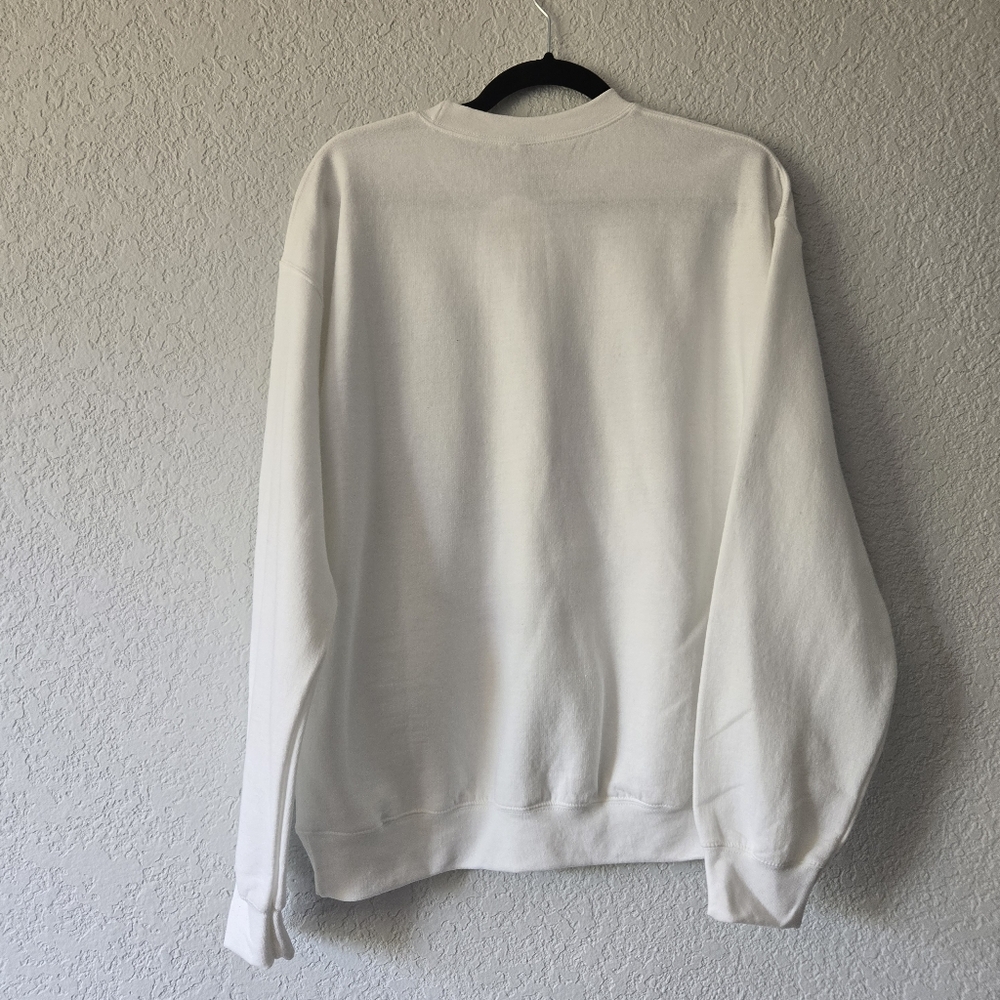 Ugly Holiday Sweater M White Santa Crewneck Sweatshirt - Picture 3 of 4